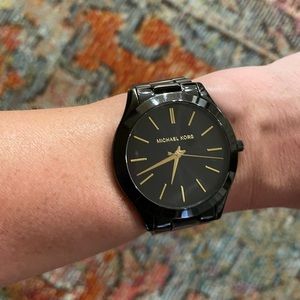 MK Michael Kors Black Slim Runway Watch